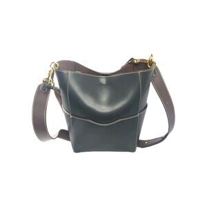 AALLYN Jordan Leather Bucket Bag Black Shoulder Bag